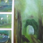 Vier Waldbilder